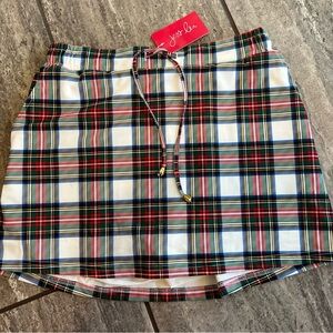 Stylish Plaid Mini Skirt - Red, Green, White